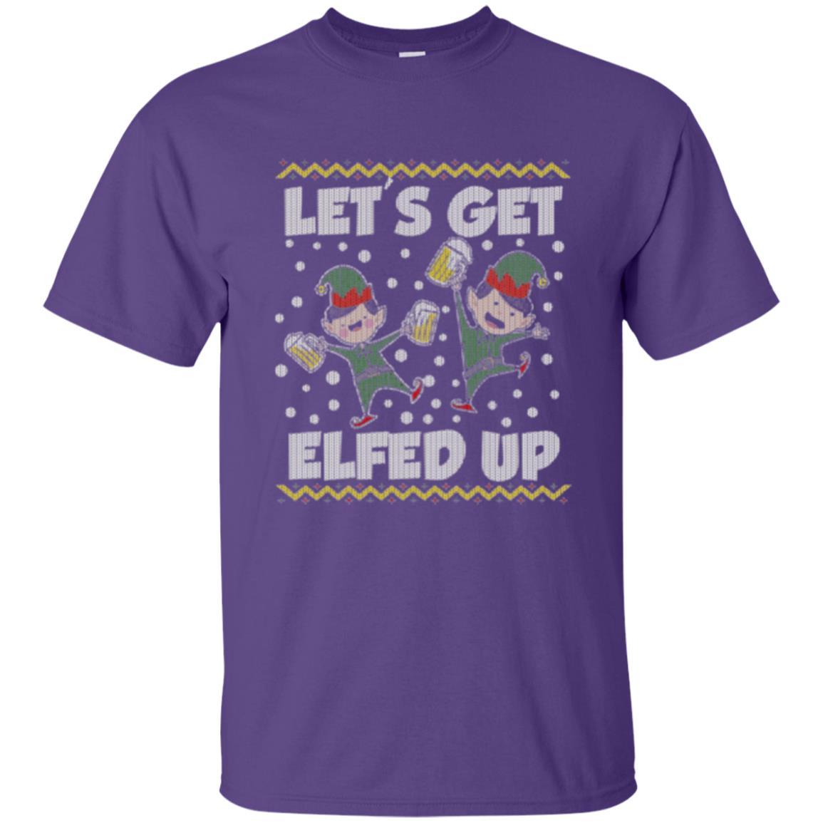 Christmas T-shirt Let's Get Elfed Up Purple