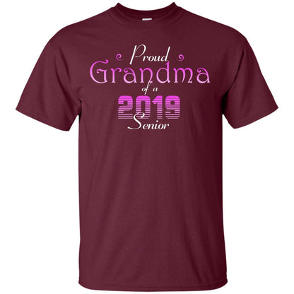 Proud Grandma Of 2019 Senior Grandmom Shirt Maroon