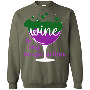 Wine Is My Magic Potion Funny Halloween Wine Lovers ShirtG180 Gildan Crewneck Pullover Sweatshirt 8 oz.