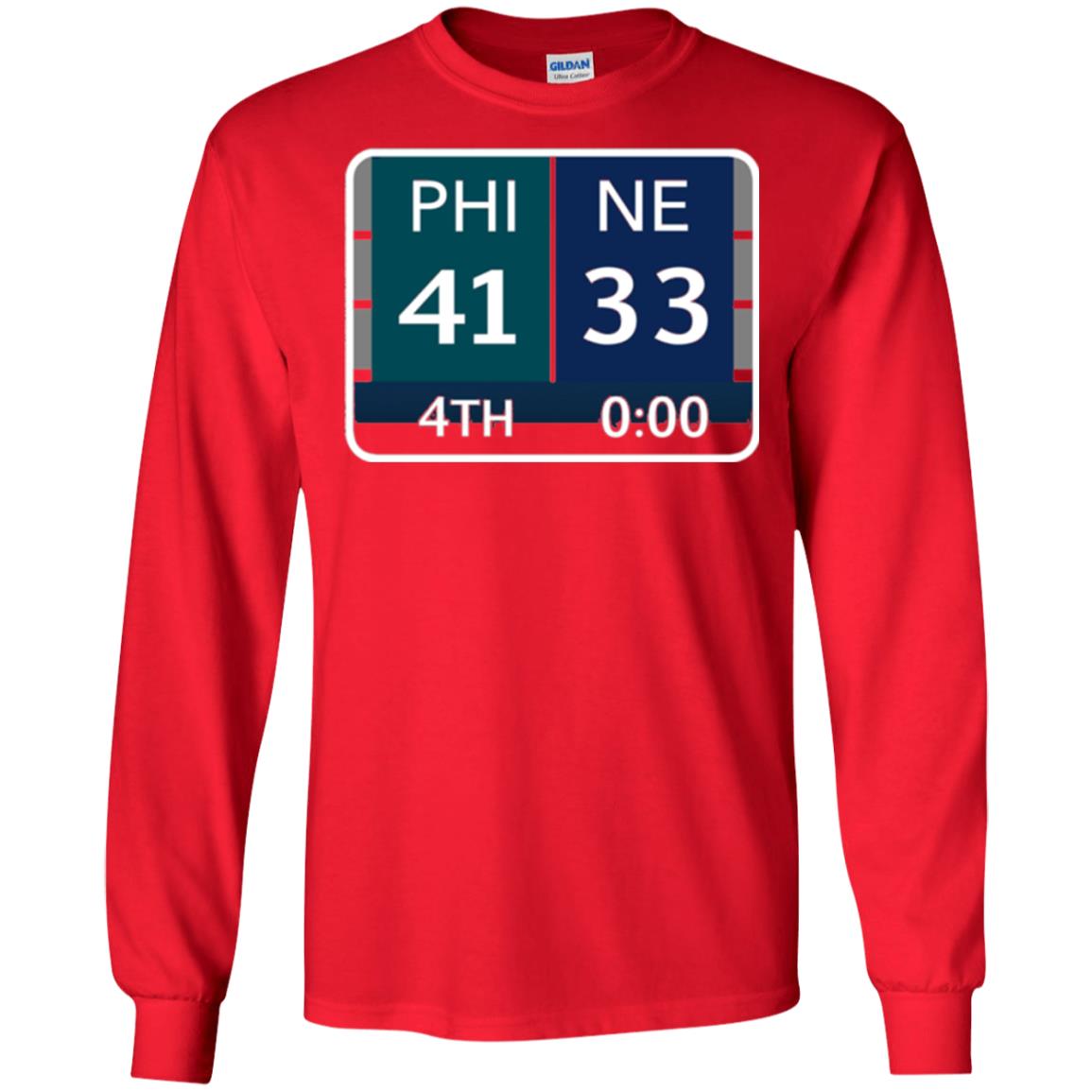 Phi 41 Ne 33 Final Score Football Lover T-shirt Red