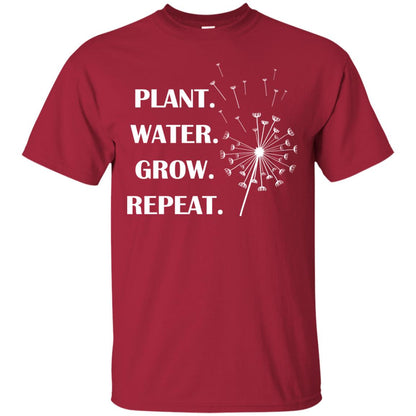 Plant Water Grow Repeat Gradener T-shirt Cardinal