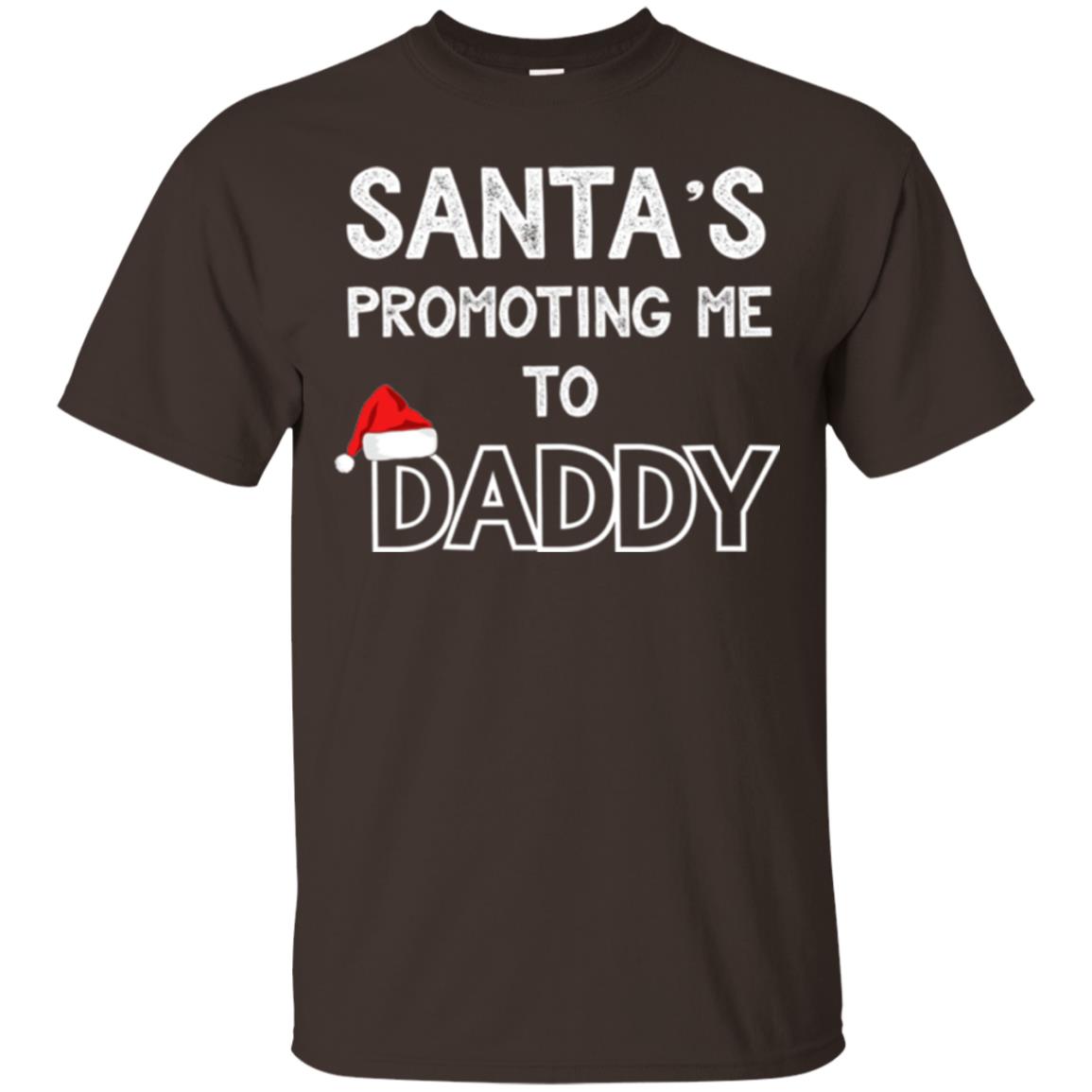 Pregnancy Announcement T-shirt Santa Promoting Me To Daddy Dark Chocolate