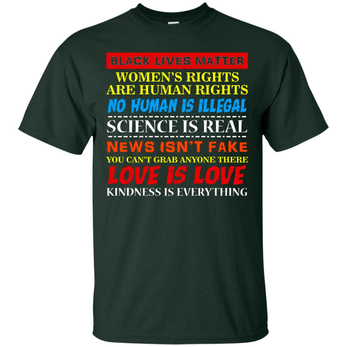 Black Lives Matter Womens Rights Are Human Rights Forest Green