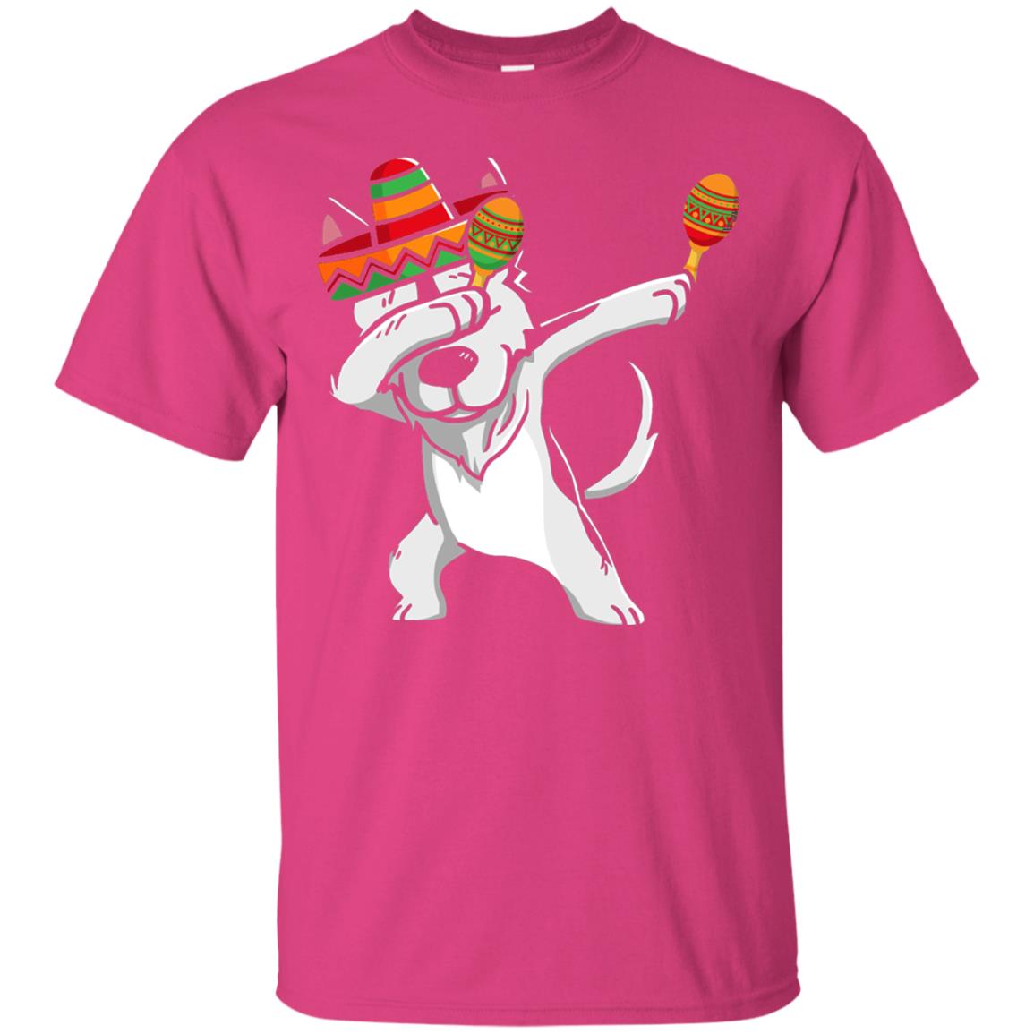 Dabbing Husky Funny Cinco De Mayo T-shirt Heliconia