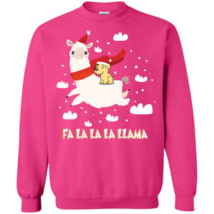 Fa La La La Llama With Labrador X-mas Gift ShirtG180 Gildan Crewneck Pullover Sweatshirt 8 oz.
