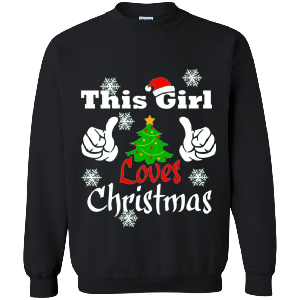 Funny Christmas This Girl Loves Christmas T-shirt Black