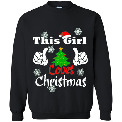 Funny Christmas This Girl Loves Christmas T-shirt Black