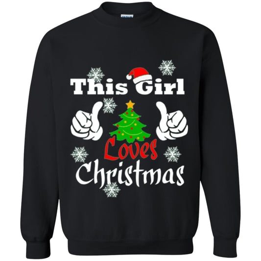 Funny Christmas This Girl Loves Christmas T-shirt Black
