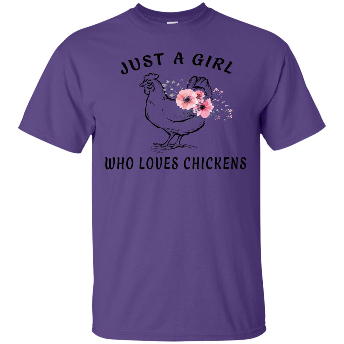 Just A Girl Who Loves Chickens Farmer T-shirt Purple