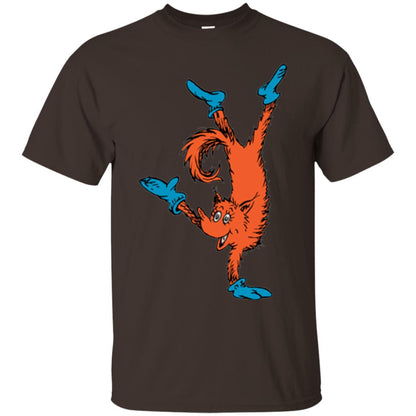 Dr. Seuss Fox In Socks Handstand Book Lover T-shirt Dark Chocolate