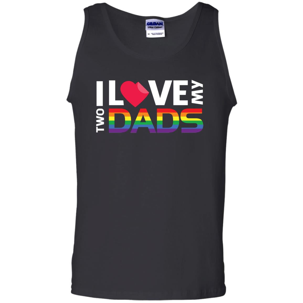 I Love My Two Dads Lgbt Shirt Black