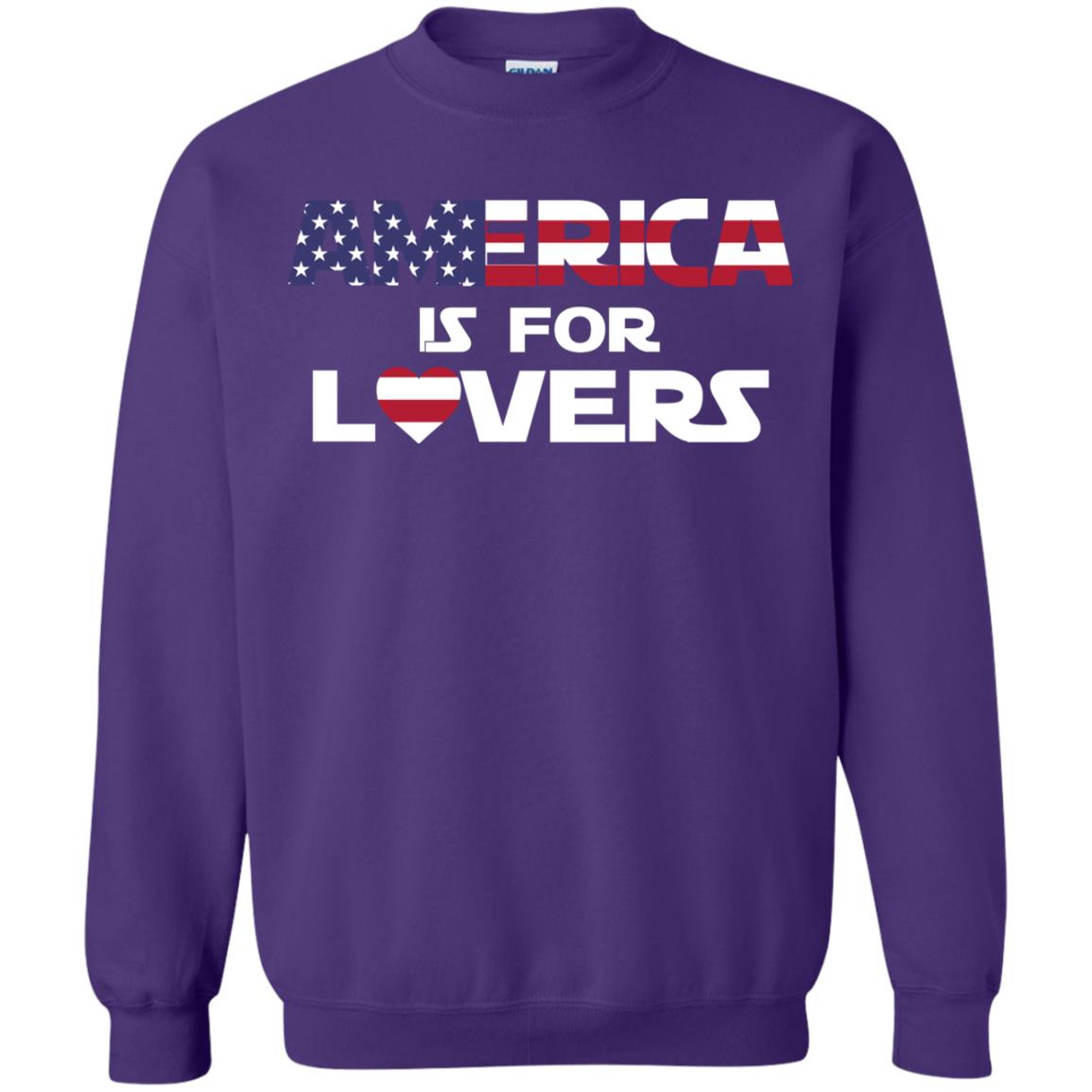 America Is For Lovers Flag Of United States Shirt Purple