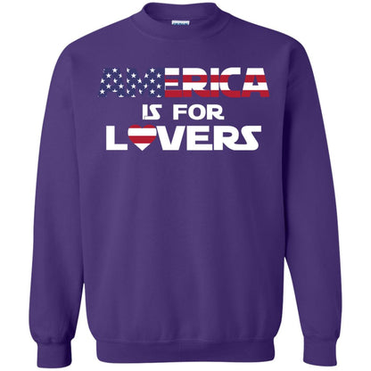 America Is For Lovers Flag Of United States Shirt Purple