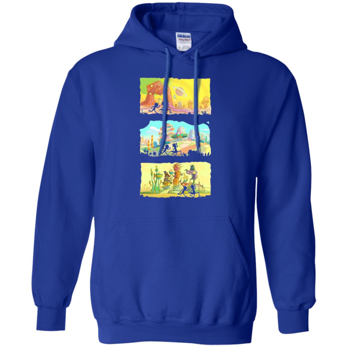 Movie T-shirt Running Silhouettes On Alien Land Royal