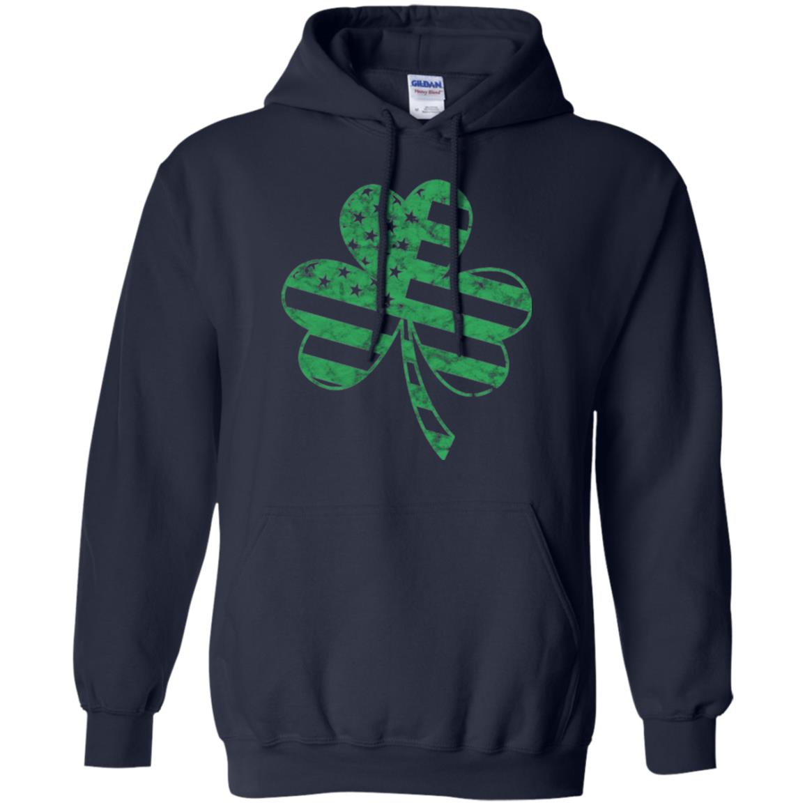 Irish American Flag Shamrock St. Patrick's Day T-shirt Navy