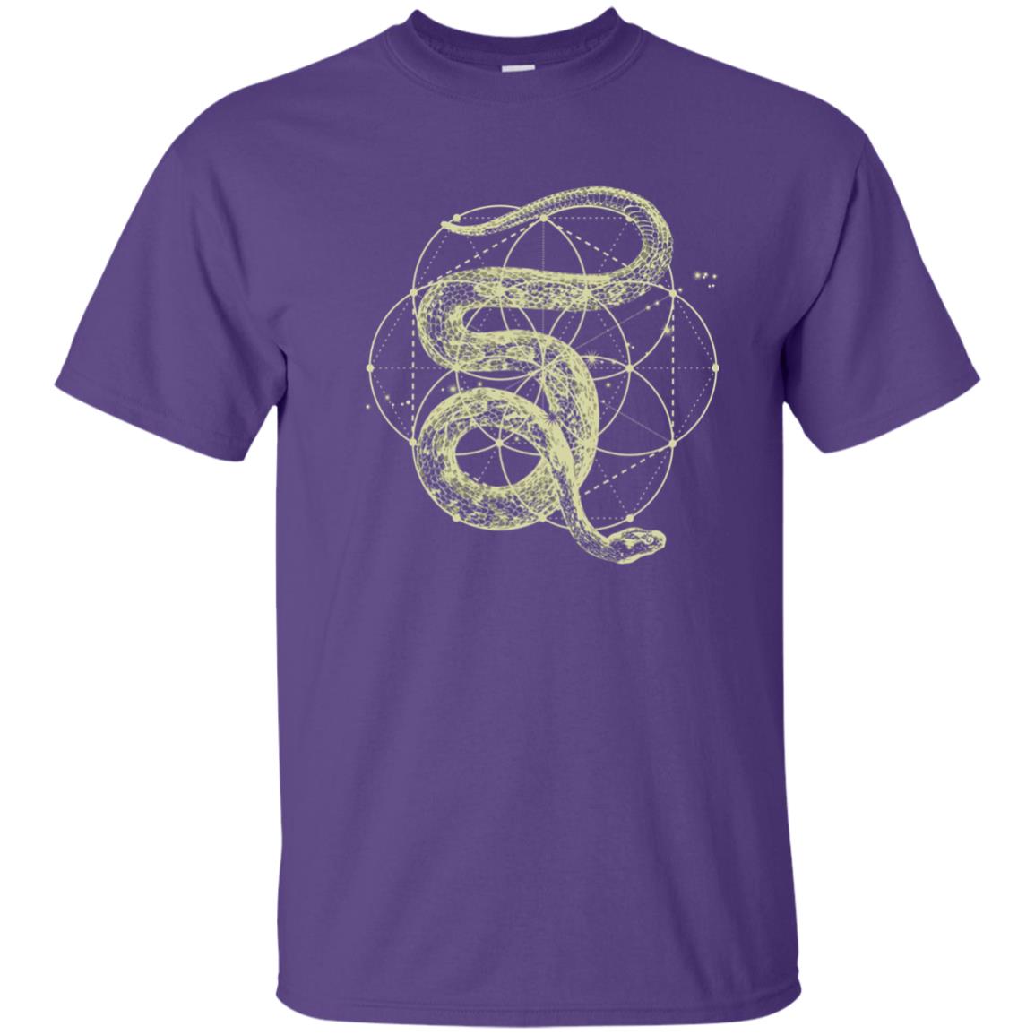 Sacred Geometry Seed Of Life Snake T-shirt Purple