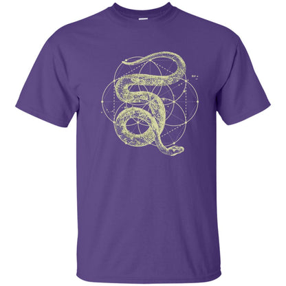 Sacred Geometry Seed Of Life Snake T-shirt Purple