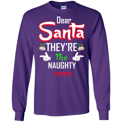 Christmas T-Shirt Dear Santa They're The Naughty Ones Purple