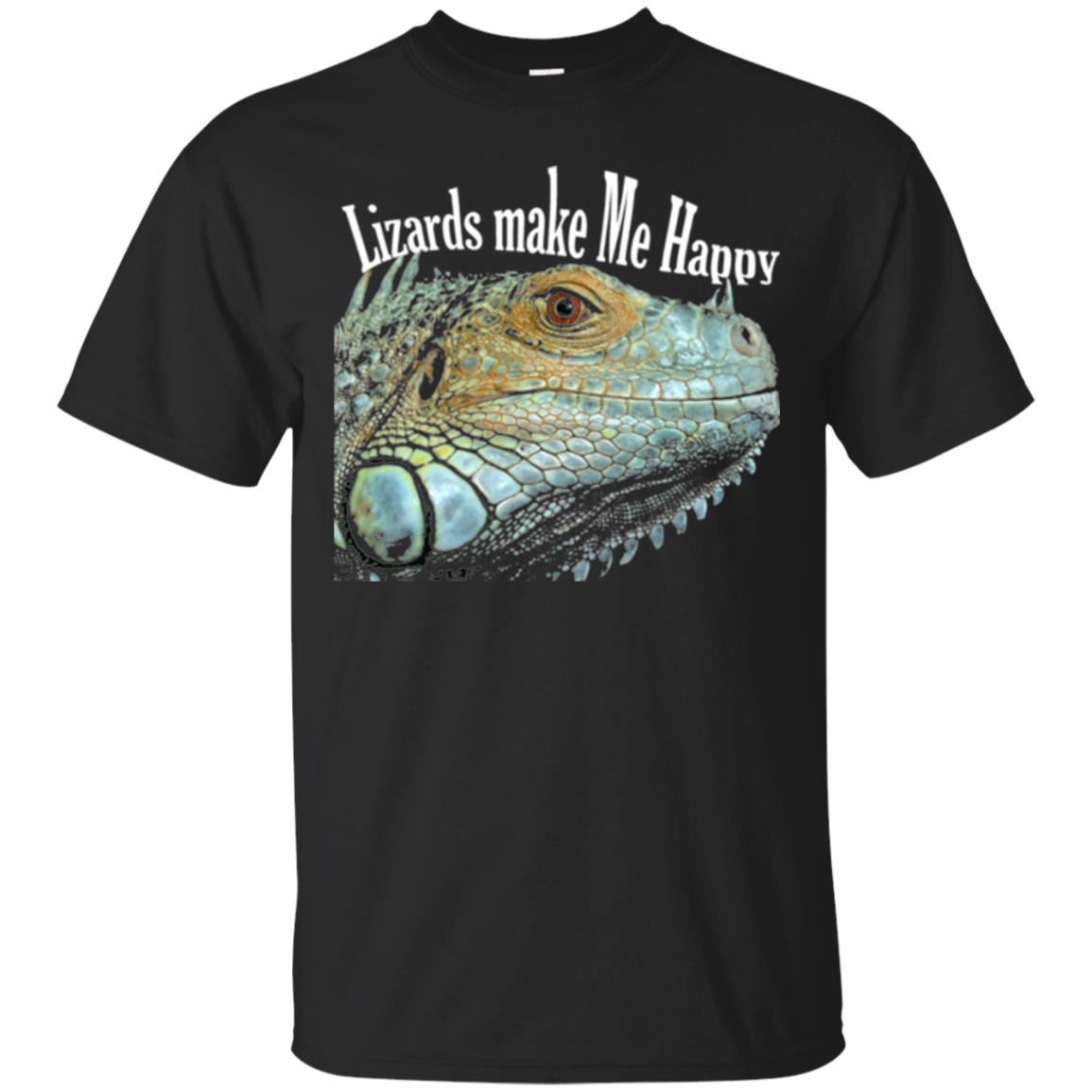 Reptiles Lovers T-shirt Lizards Make Me Happy Black