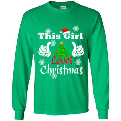 Funny Christmas This Girl Loves Christmas T-shirt Irish Green