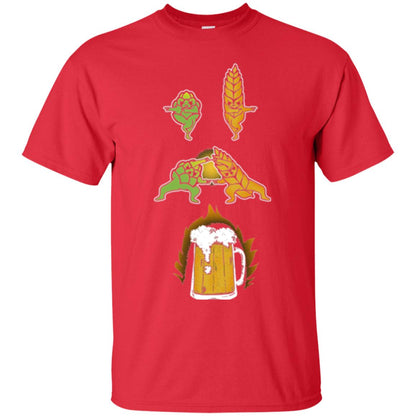 Hop And Malt Fusion To Beer Funny Beer Lover T-shirt Red