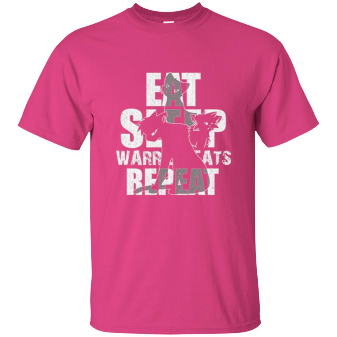 Cat Lover T-shirt Eat Sleep Warrior Cats Repeat Heliconia