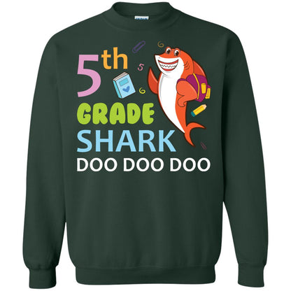 5th Grade Shark Doo Doo Doo Back To School T-shirt Forest Green