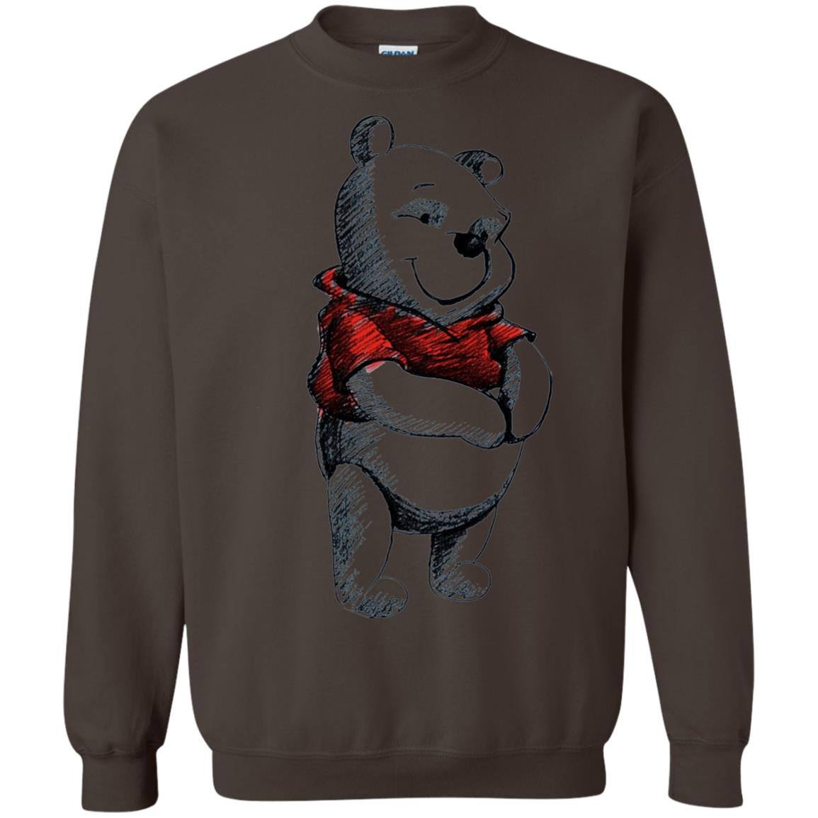 Sketch Of Winnie The Pooh Movie Lover T-shirt Dark Chocolate