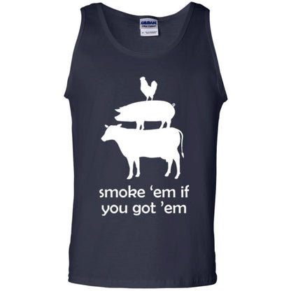 Funny Bbq T-shirt Smoke 'em If You Got 'em Navy
