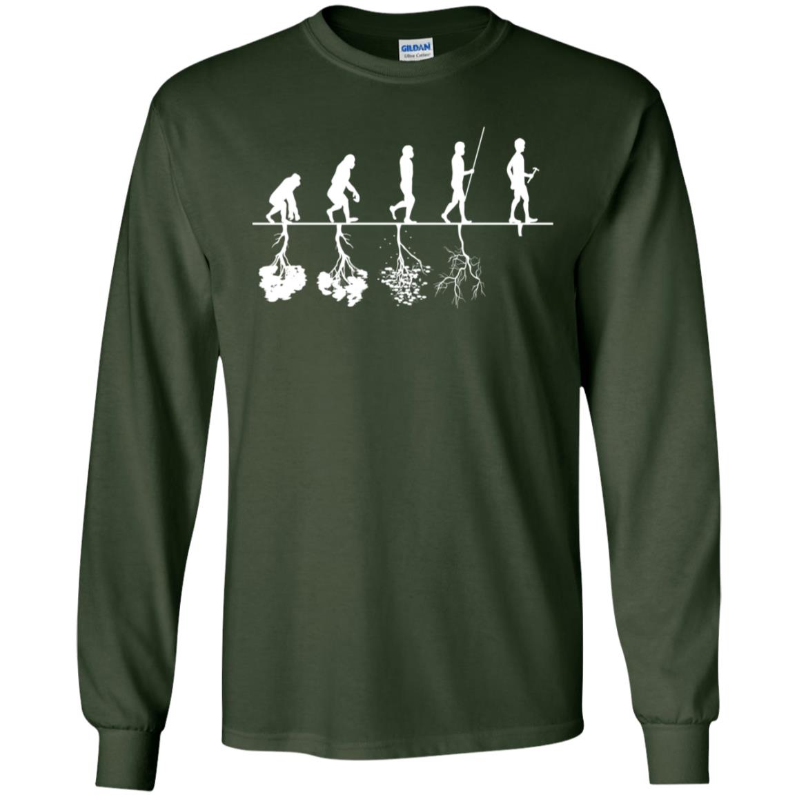 Evolution Tree Of Human Life Thinking Save Environment Shirt Forest Green