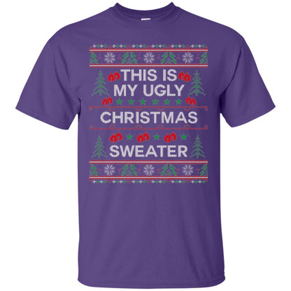 Christmas T-shirt This Is My Ugly Christmas Sweater Purple