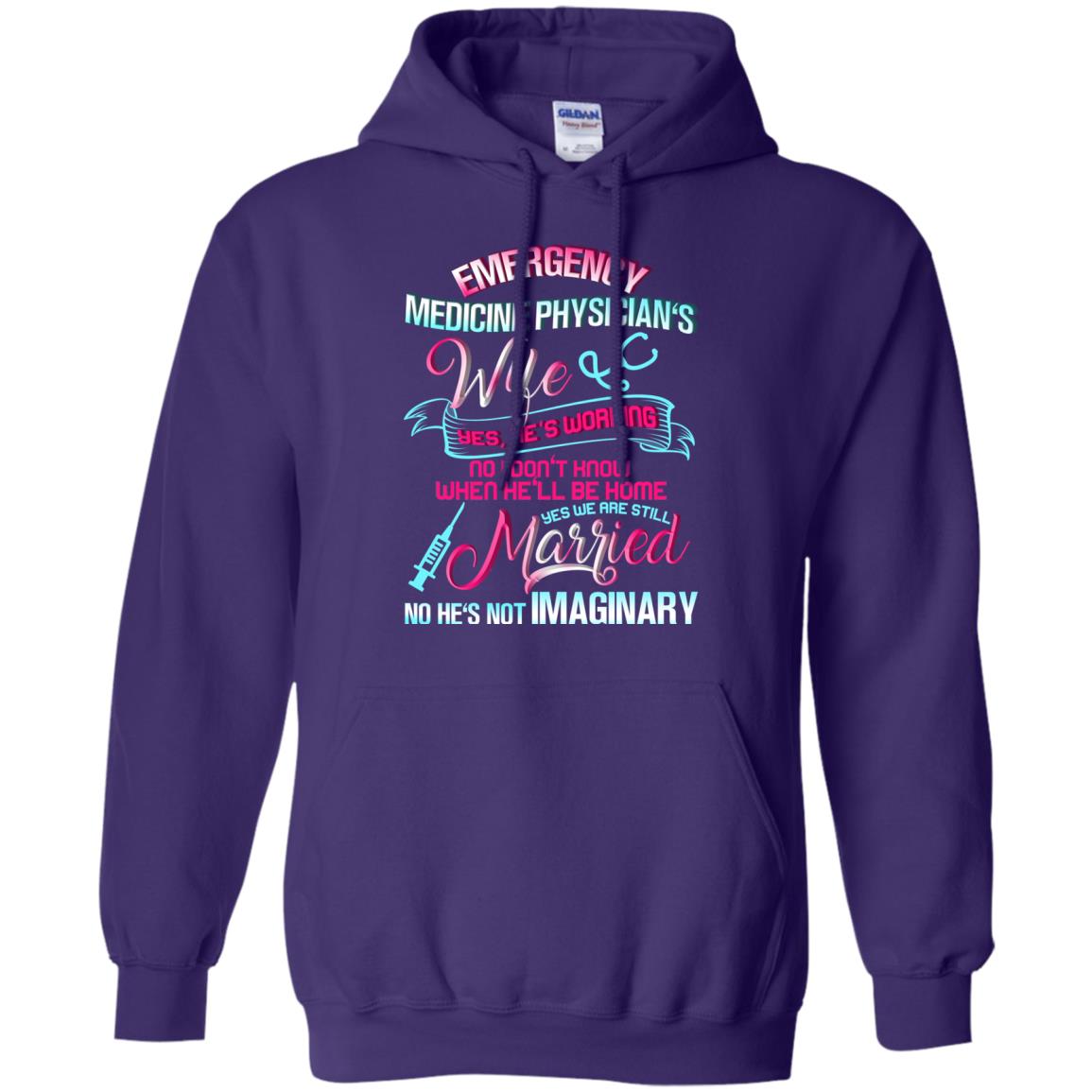 Emergency Medicine Physician's Wife Yes We Are Still Married Shirt Purple