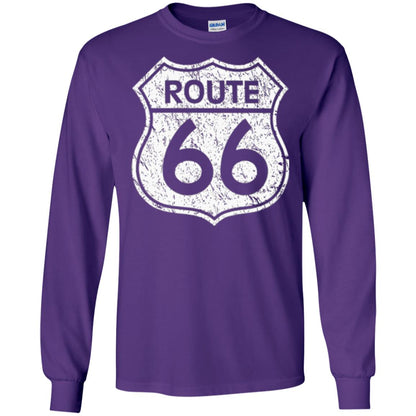 Historical Route 66 Distressed Vintage Look T-shirt Purple