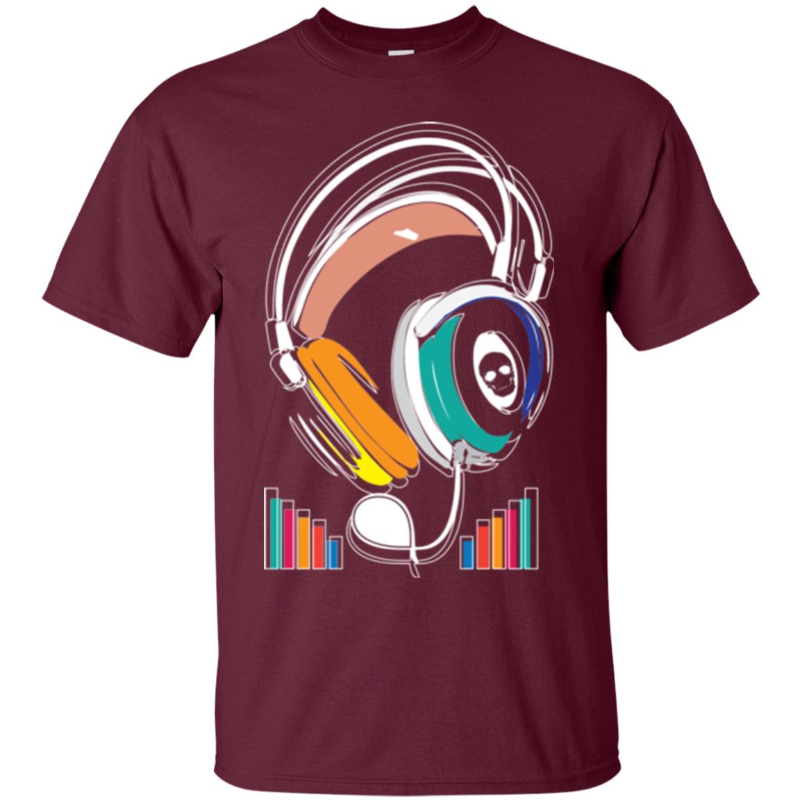 Music Lover T-shirt Sound Activated Glow Maroon