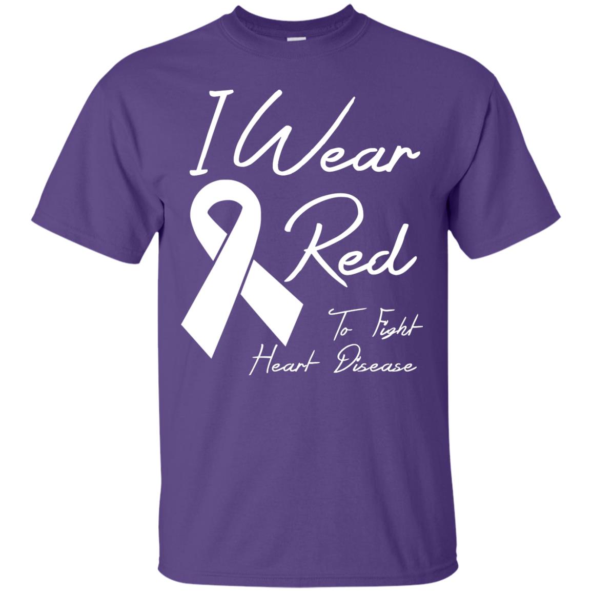 Heart Disease Awareness T-shirt I Wear Red To Fight Heart Disease Purple