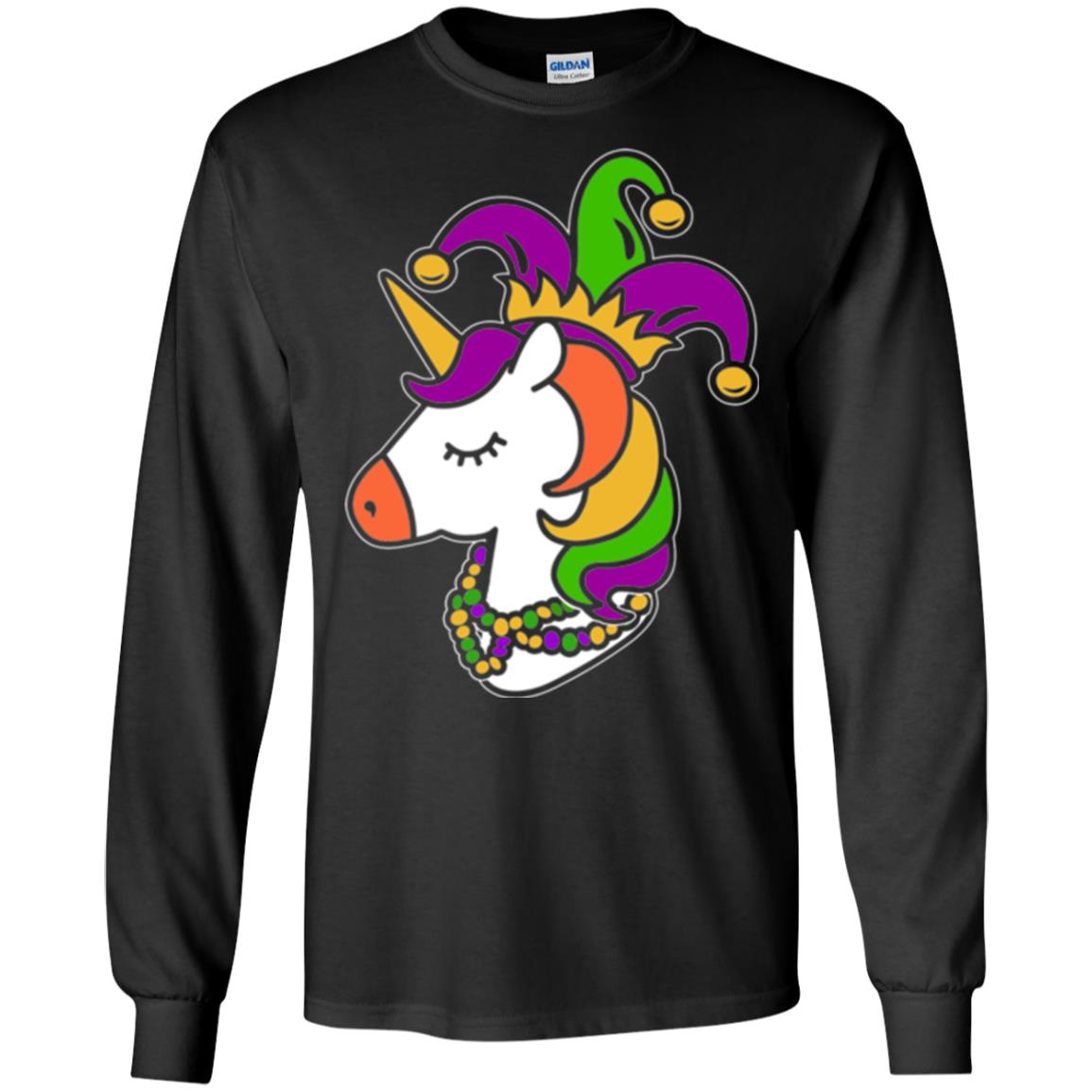 Mardi Gras Unicorn T-shirt Black