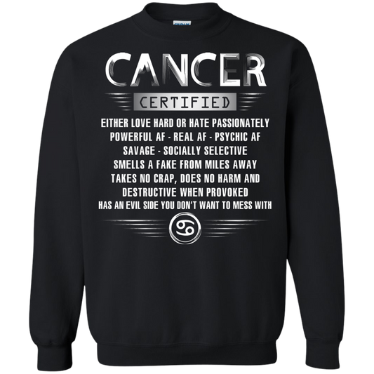 Cancer Certified Either Love Hard Or Hate Passionately Powerful Af T-shirt Black