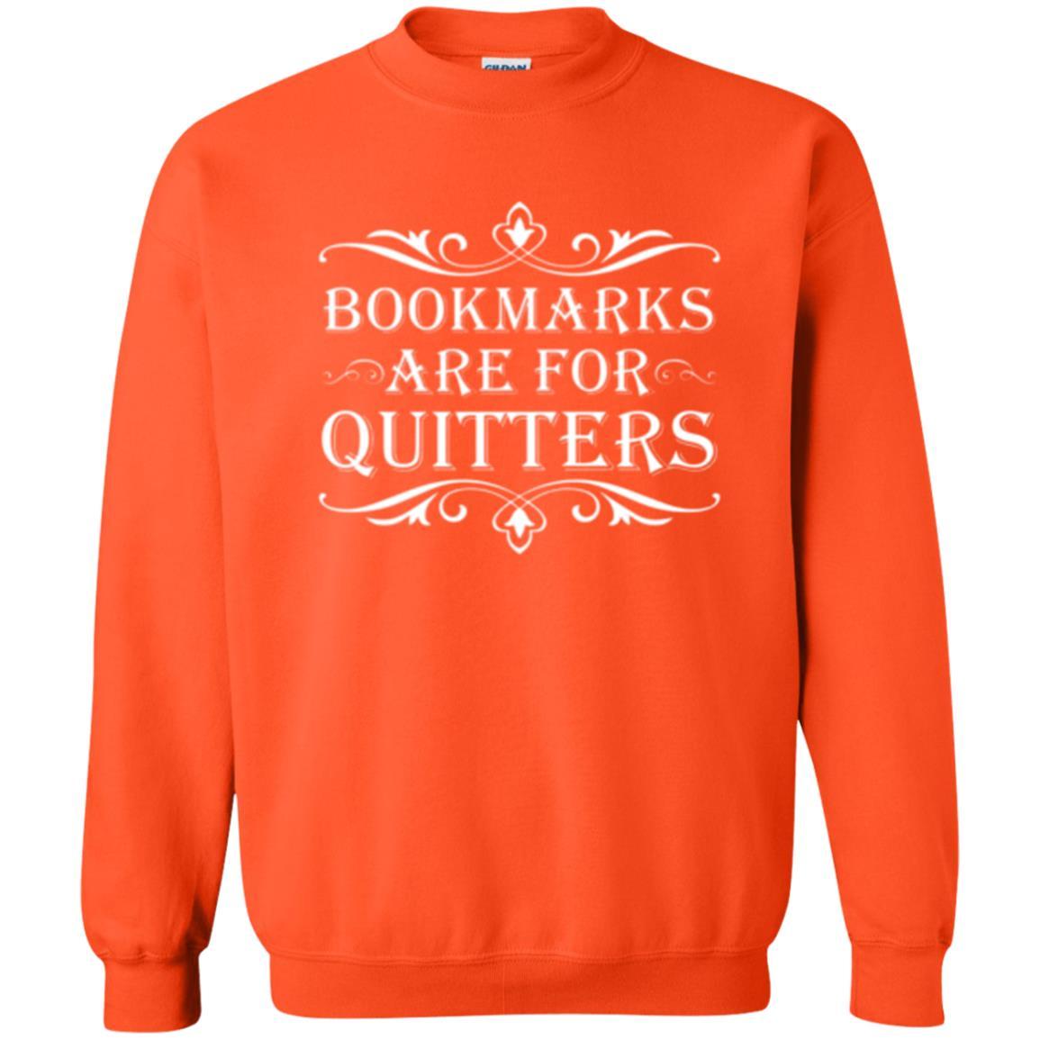 Bookworm T-shirt Bookmarks Are For Quitters Orange