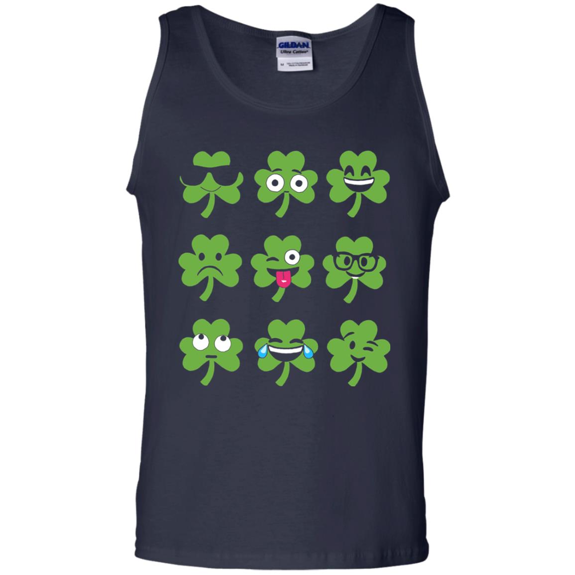 Emoji Shamrock St. Patrick_s Day T-shirt Navy