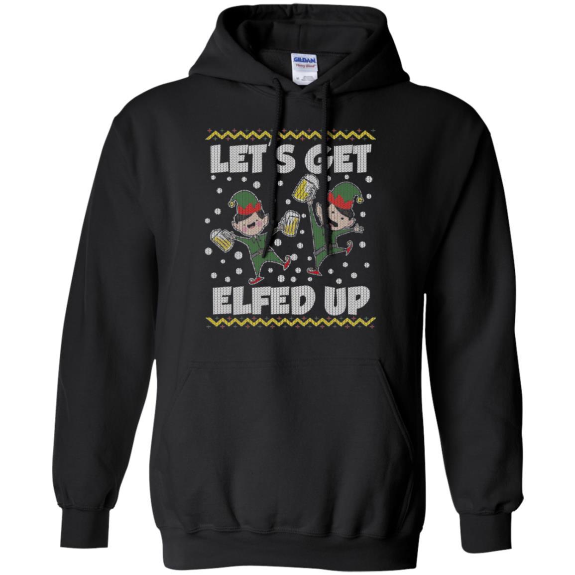 Christmas T-shirt Let's Get Elfed Up Black