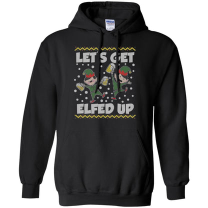 Christmas T-shirt Let's Get Elfed Up Black