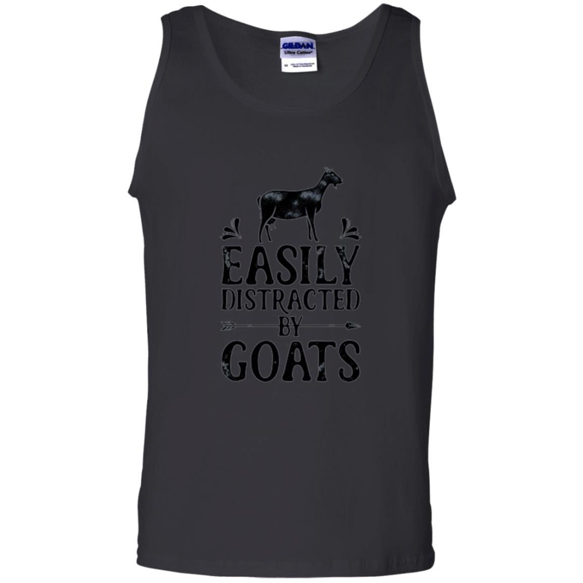 Goat Lover T-shirt Easily Distracted By Goats Black