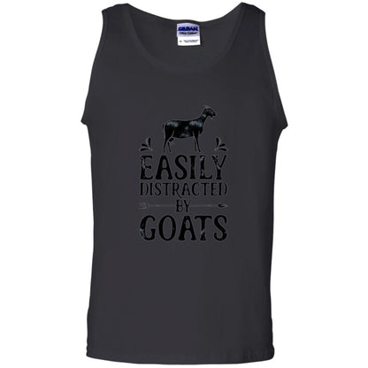 Goat Lover T-shirt Easily Distracted By Goats Black