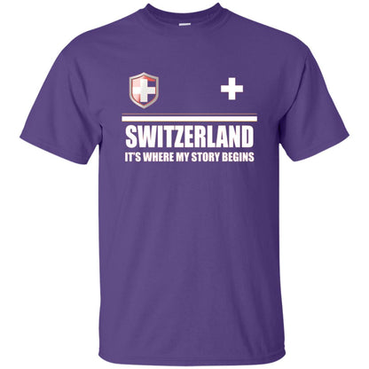 Swiss T-shirt Switzerland Flag T-shirt Purple