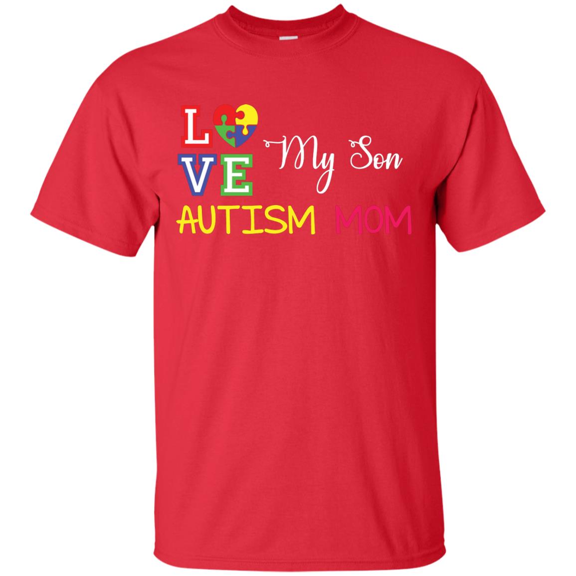 Love My Son Autism Mom Autism Awareness T-shirt Red