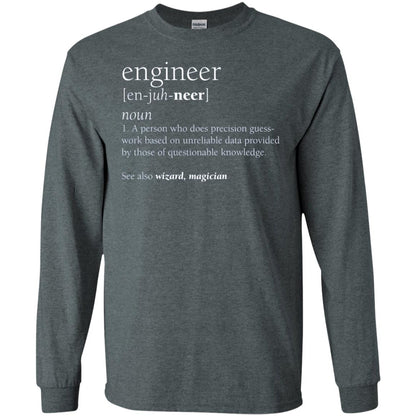 A Person Who Does Precision Guess Work Based On Unreliable Data Engineer Definition T-shirt Dark Heather