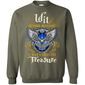 Wit Beyond Measure Is Man's Greatest Treasure Ravenclaw House Harry Potter Fan ShirtG180 Gildan Crewneck Pullover Sweatshirt 8 oz.
