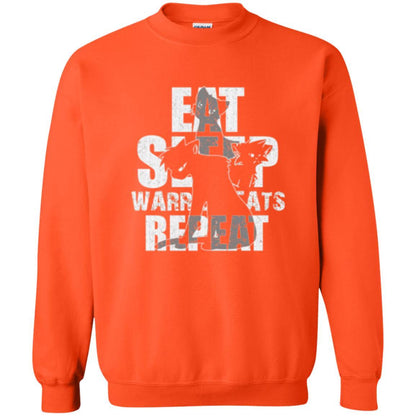 Cat Lover T-shirt Eat Sleep Warrior Cats Repeat Orange