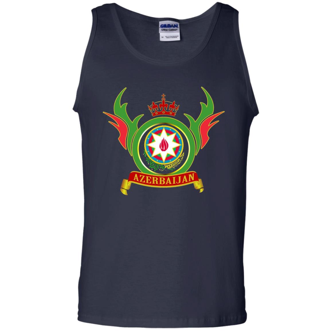 Azerbaijan Arms Coat Flag T-shirt Navy