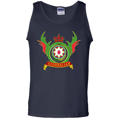 Azerbaijan Arms Coat Flag T-shirt Navy